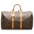 Louis Vuitton Brown-Monogramm-Keepall 50 Braun Leder Leinwand  ref.247455