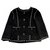 Veste Chanel Noire avec Perles Coton  ref.248473