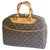 Louis Vuitton Deauville Brown Leather Cloth  ref.248489