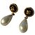 Coco Crush Chanel Splendidi orecchini in metallo placcato oro ,Perle pendenti barocche a forma di oliva: Bianco sporco