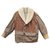 Autre Marque vintage Chevignon parka 80's size M Brown Leather Cotton Fur  ref.249030