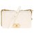 Paris-Edinburgh limited edition / Chanel Boy old medium shoulder bag in ivory embossed leather, garniture en métal doré Eggshell  ref.249227