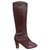 Autre Marque vintage boots 70's p 38 Dark brown Leather  ref.249706