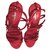 Cambon Chanel Sandálias vestido vintage Vermelho Seda  ref.250002
