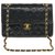 Espléndido y buscado bolso Chanel Timeless 23cm con solapa forrada en cuero negro acolchado, guarnición en métal doré  ref.250046