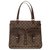 Bellissima borsa tote Louis Vuitton in tela a quadretti ebano, pelle marrone e finiture in metallo dorato  ref.250284