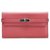Hermès Cartera de cuero Hermes Pink Kelly Rosa Becerro  ref.250414