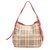 Burberry Brown Haymarket Check Canterbury Coated Canvas Tote Bag Multiple colors Beige Leather Cloth Pony-style calfskin Cloth  ref.250830