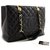 CHANEL Caviar GST 13"Grand Shopping Tote Chain Shoulder Bag Oro Nero Pelle  ref.251033
