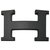Hermès Fivela de cinto preta Preto Metal  ref.251619