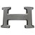 Fivela Hermès em aço guilhoché paládio Prata  ref.251738