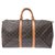 Louis Vuitton Keepall 50 Braun Leinwand  ref.252432