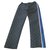 CHANEL Pantaloni in seta nera e goffrata blu notte sul lato T36 Sintetico  ref.252554