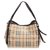 Burberry Brown Haymarket Check Canterbury Coated Canvas Tote Bag Beige Leather Cloth Pony-style calfskin Cloth  ref.252755