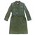 Chanel Manteaux, Vêtements d'extérieur Cuir Vert  ref.253086