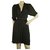 Isabel Marant Etoile Mini vestido cruzado negro de manga corta talla 38 Poliéster  ref.253386