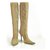 Casadei Beige Wildleder ausgeschnitten High Heels Pointed Toe Back Zip Boots Schuhe Gr 6 Schweden  ref.253392