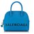 Bolso satchel Balenciaga de piel azul Ville Blanco Cuero Becerro  ref.253486
