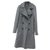 Sportmax gray lined-breasted coat Grey Wool  ref.253624