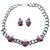 Guy Laroche Crew neck clip earrings set Silvery Pink Metal Glass  ref.253654