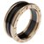 Bulgari Bvlgari B.Cero1 ceramica negra 18k oro rosa 2-Tamaño del anillo de banda 58 Negro Gold hardware Oro blanco  ref.253690