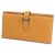 Hermès HERMES Bearn Soufflet unisex long wallet gold x silver hardware Golden  ref.253757