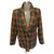 Vintage Guy Laroche giacca blazer check Nero Arancione Grigio Lana  ref.253872