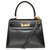 Splendida e Rara Mini Kelly di Hermès 20cm con tracolla corta e lunga in pelle box nera, finiture in metallo placcato oro Nero  ref.253898