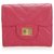 Petit portefeuille Chanel en cuir rose à chevrons Mademoiselle Veau façon poulain  ref.254191