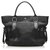 Burberry Black Canvas Tote Bag Leather Cloth Pony-style calfskin Cloth  ref.254236