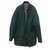 Veste manteau en cuir Burberry Vintage Laine Vert foncé  ref.254469