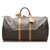 Louis Vuitton Brown-Monogramm-Keepall 55 Braun Leder Leinwand  ref.255311