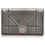 Borsa a tracolla Dior in pelle verniciata Diorama Silver Micro-Cannage Argento Metallo  ref.255849