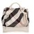 Burberry Sac cabas en toile à carreaux blancs Cuir Veau façon poulain Tissu Multicolore  ref.255860