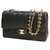 Chanel Matelassé25 W flap chain Womens shoulder bag black x gold hardware Leather  ref.256037