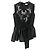 Top in pizzo nero e raso con inserti di cristalli del marchio Dice Kayek