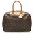 Louis Vuitton Brown Monogram Deauville Leather Cloth  ref.256254
