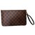 Neverfull Louis Vuitton Clutch bags Brown Leather  ref.256412