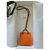 Hermès Charm de sac à provisions orange Cuir  ref.256768
