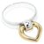 Hermès Hermes Silver 18K Heart Ring Silvery Golden Metal  ref.257241