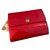 Mandara Louis Vuitton Vermilion Red Coin Geldbörse aus Lackleder Rot Lammfell  ref.257418