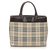Burberry Brown House Check Canvas Tote Bag Beige Leather Cloth Pony-style calfskin Cloth  ref.257605