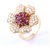 Picchiotti 18K Gold Diamond Ruby Flower Ring Yellow Yellow gold  ref.257628