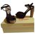 Castaner Heels Brown Leather Cloth Rope  ref.257646
