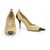 CHANEL Beige Leather Black Patent Leather Cap Toe Pumps Shoes Heel Pointy 37,5  ref.257657