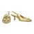 Tom Ford per le scarpe con tacco medio in pelle color oro con testa di drago Gucci 36,5 C D'oro  ref.257667