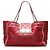 Mademoiselle Chanel Red East / West Lammfell Leder Einkaufstasche Rot