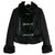 Armani Jeans Faux Leather & Fur Aviator Jacket Black Acrylic  ref.258409