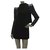 Tom Ford Black Velour Open Sleeves Mini  Dress Sz 40 Leather Cloth  ref.258789