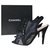 Taille des sandales en daim textile noir Chanel 39 Suede Toile  ref.258797